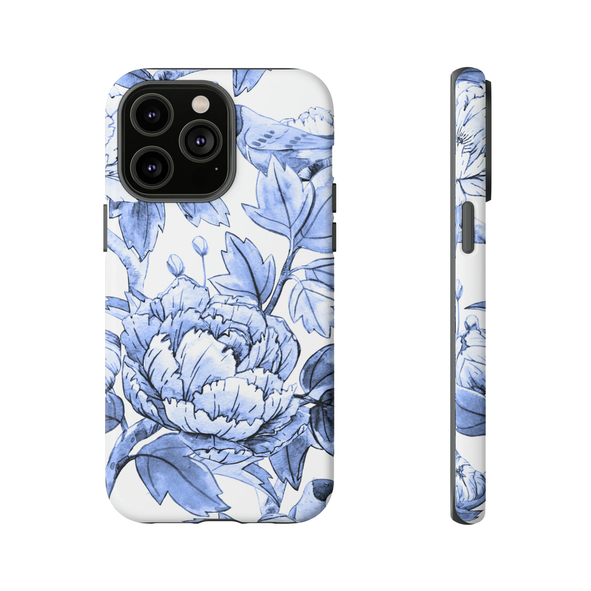 Watercolor Blue Floral - Protective Phone Case