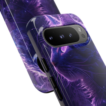 Kat met Kosmische Gloed en Mystieke Wervelingen Google Pixel 9 - Tough