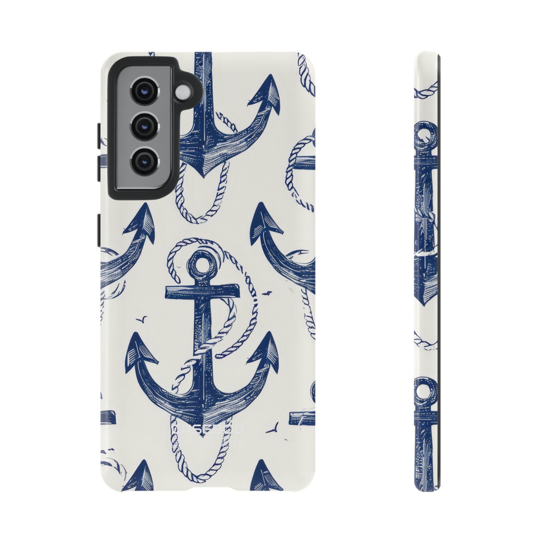Navy Anchor Tapestry  Samsung S21 - Tough