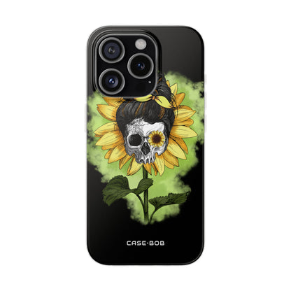 Sunflower Skull iPhone 15 Pro Case - Soft