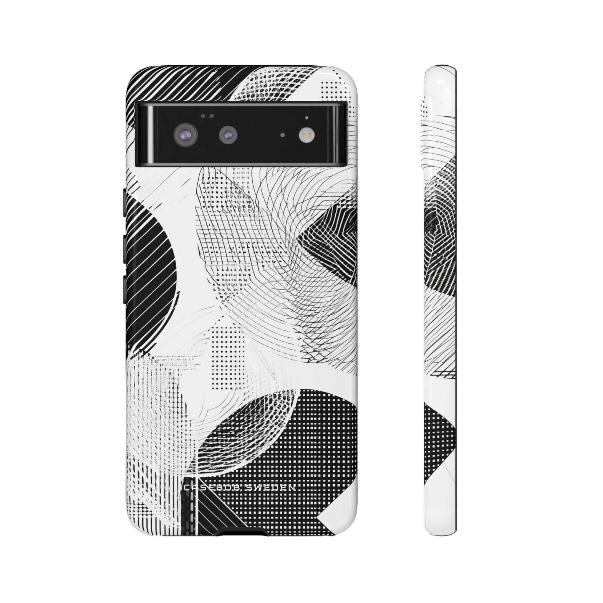 Geometric Monochrome Flow Google Pixel 6 - Tough Phone Case