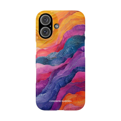 Vibrant Abstract Waves - Slim iPhone 16 Phone Case