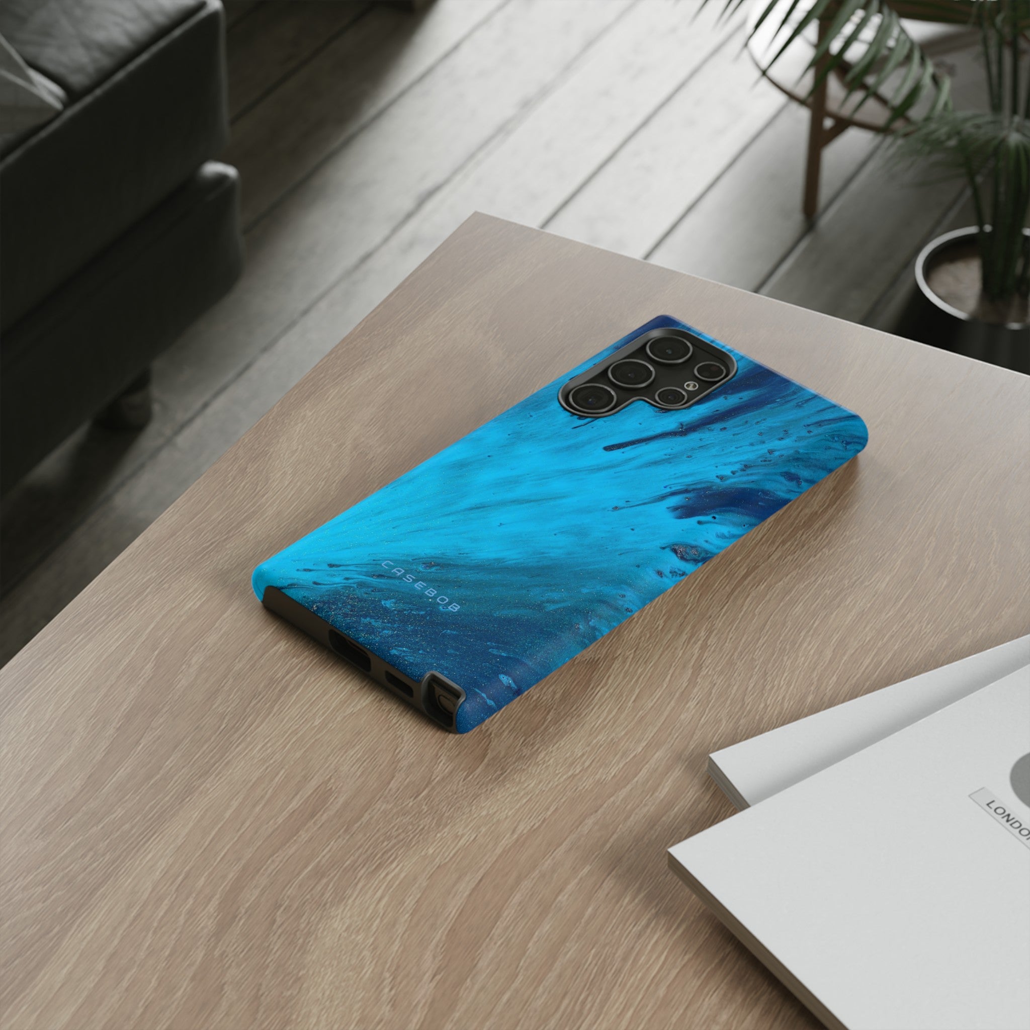 Light Blue Ink Art | Phone Case