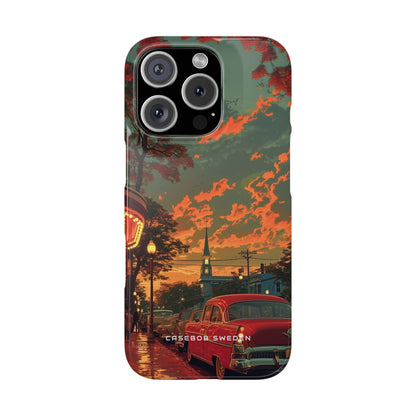 Mid-Century Nostalgia Streetscape iPhone 16 - Slim Phone Case