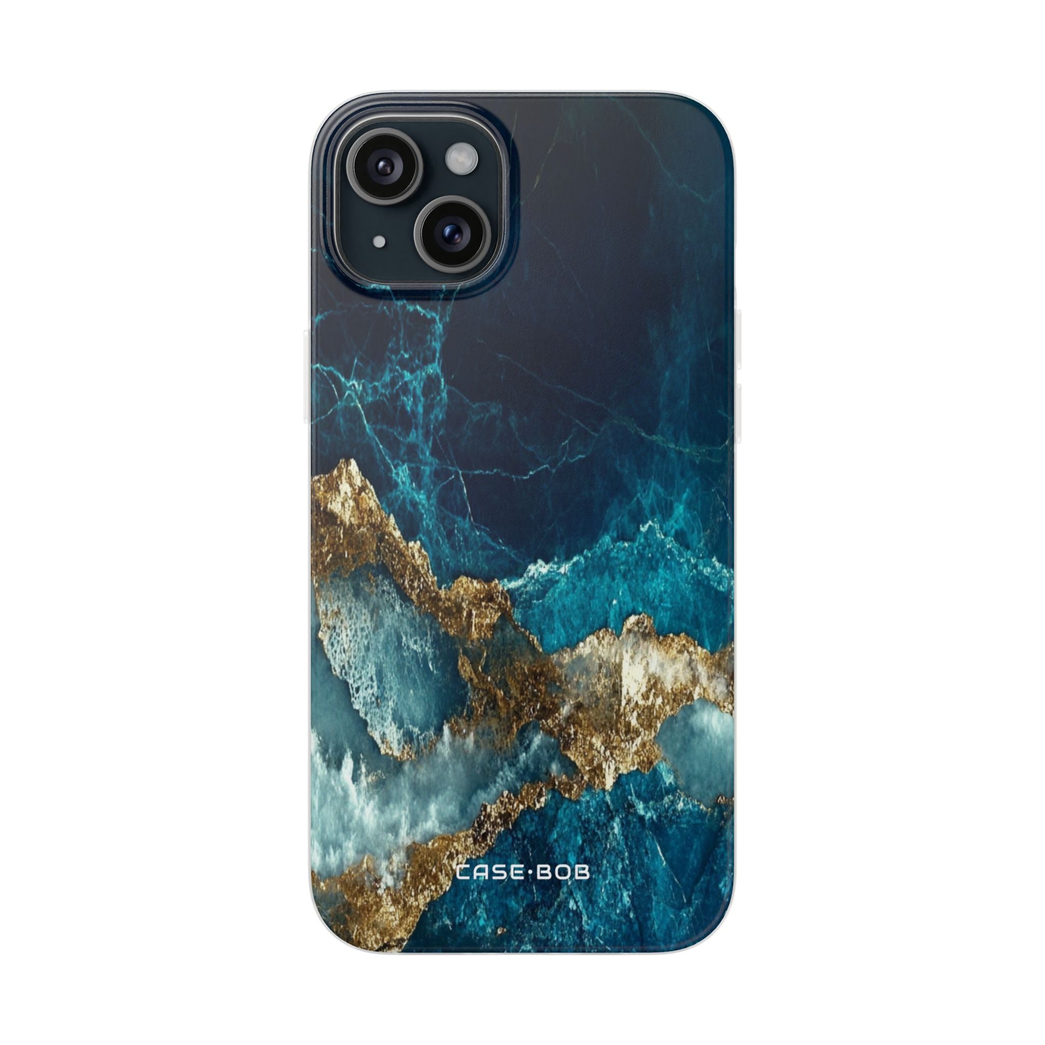 Jagged Gold Split iPhone 15 Plus Case - Soft