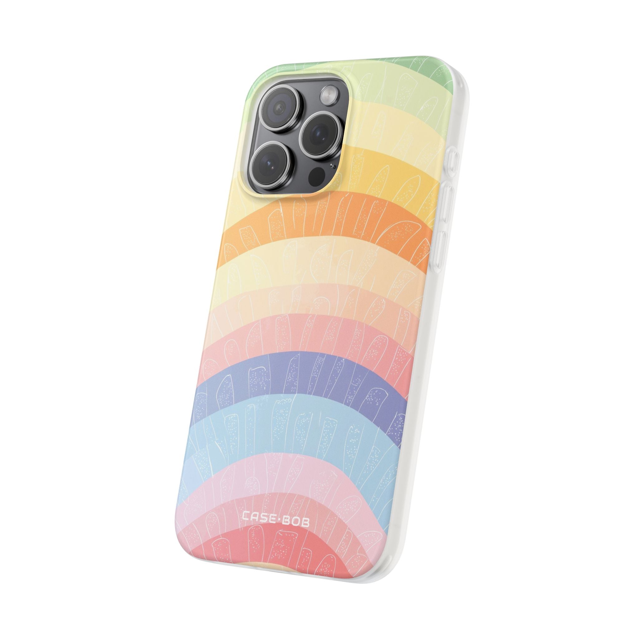 Pastel Rainbow Bands iPhone 15 Pro Max Case - Soft