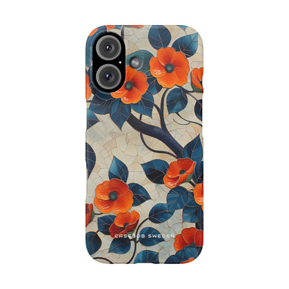 Orange Blossoms Mosaic Harmony iPhone 16 - Slim Phone Case