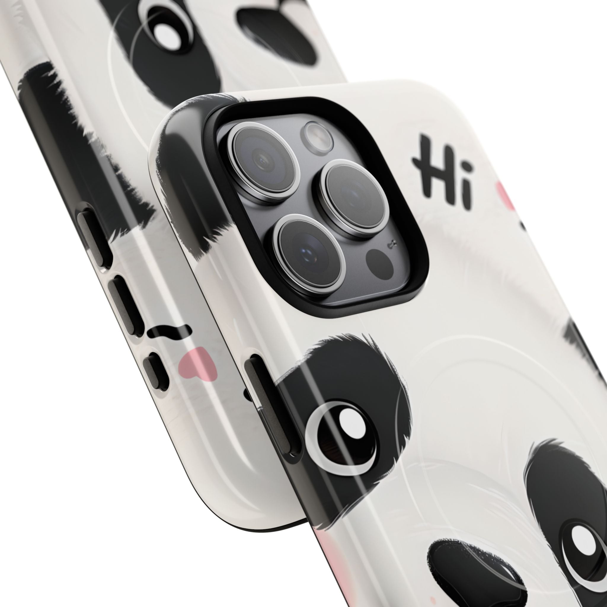Adorable Panda Playful Hi Text Phone iPhone 15 - Tough+