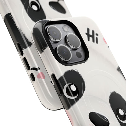 Adorable Panda Playful Hi Text Phone iPhone 15 - Tough+
