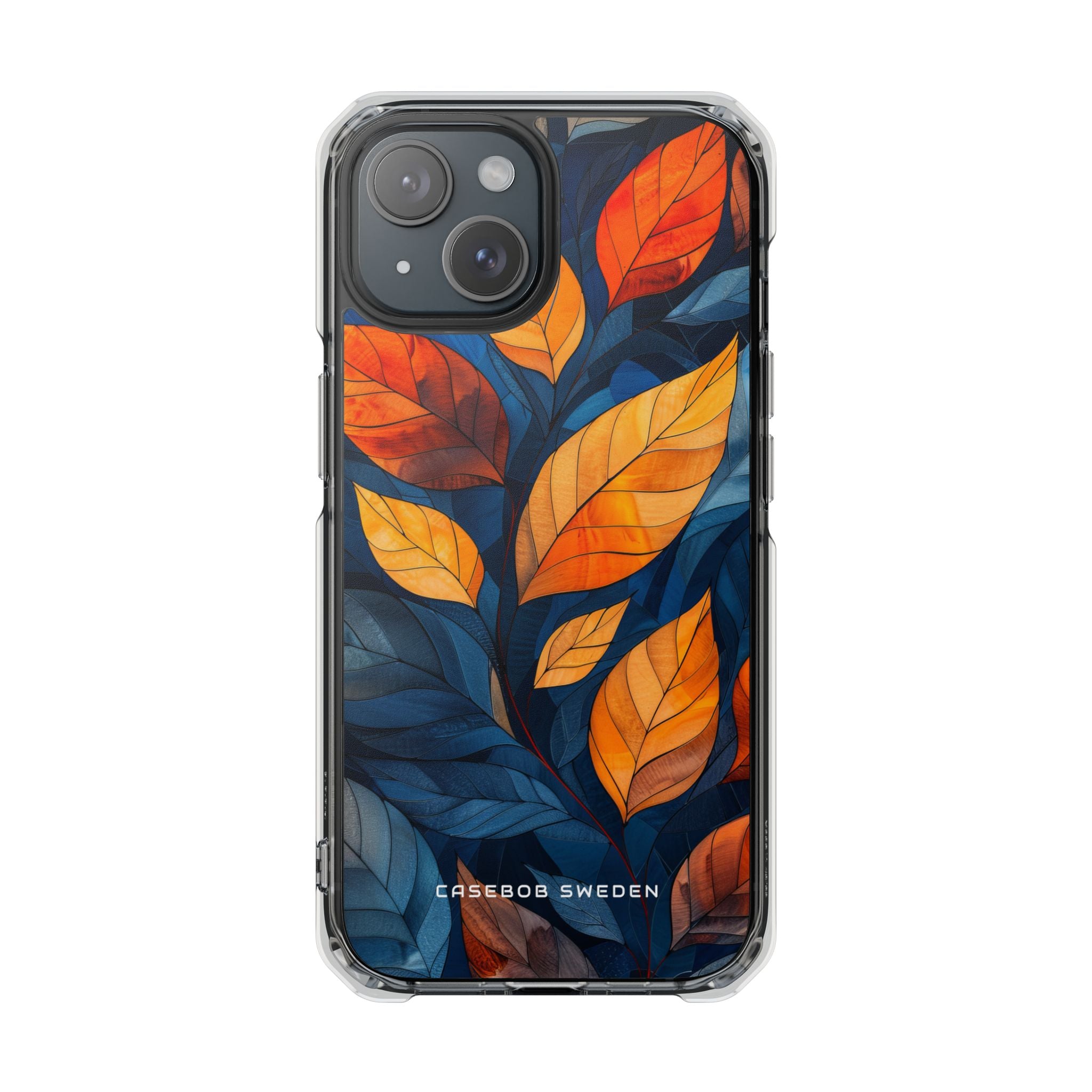 Buntglasblüten iPhone 15 - Transparente, stoßfeste Handyhülle