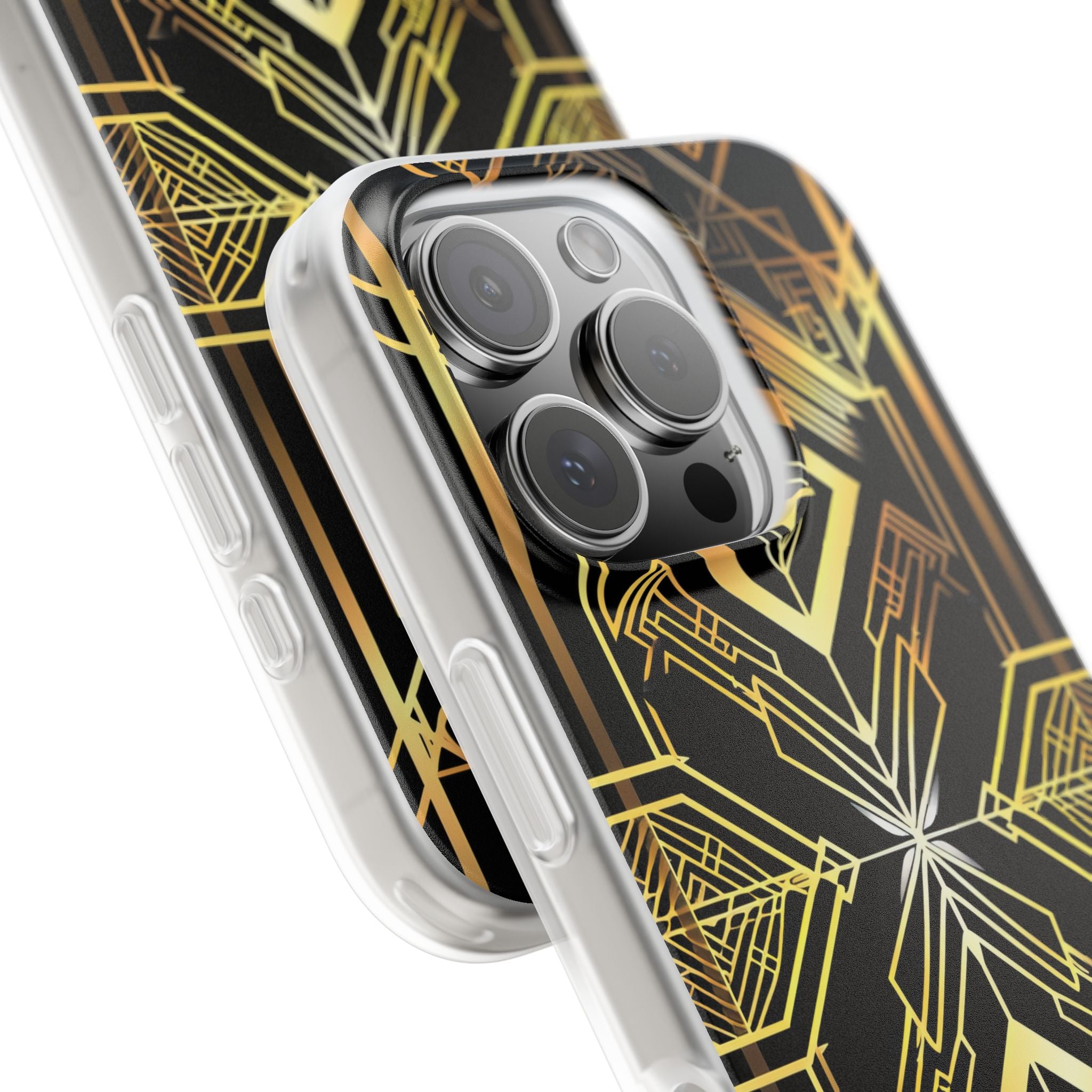 Golden Geometric Opulence iPhone 16 - Flexi Phone Case