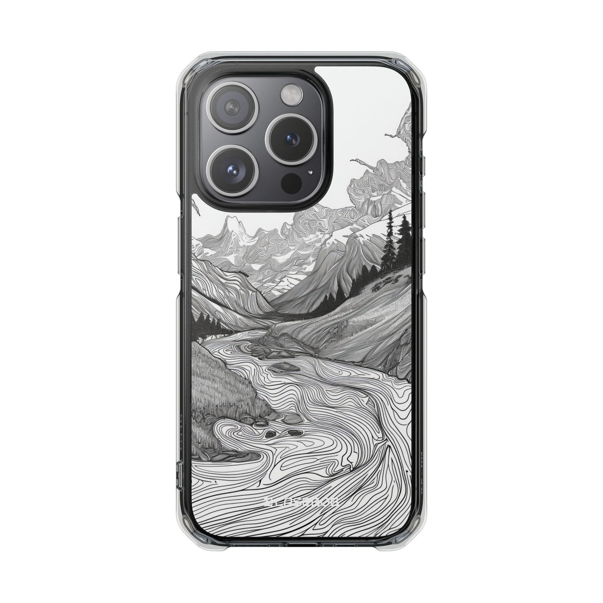 Monochrome Serenity - Phone Case for iPhone (Clear Impact - Magnetic)