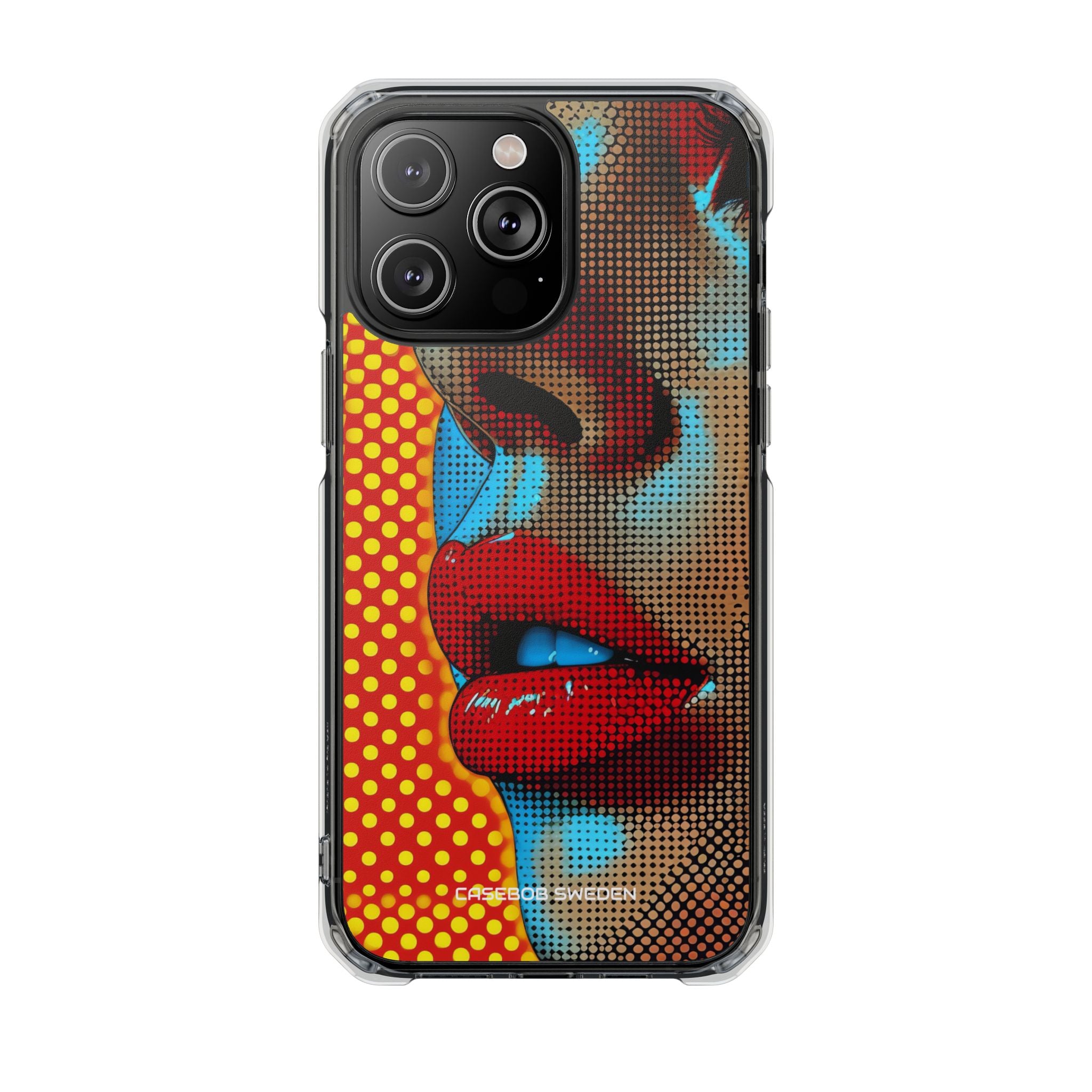 Yellow Red Pop Art Portrait - Clear Impact iPhone 14 Phone Case