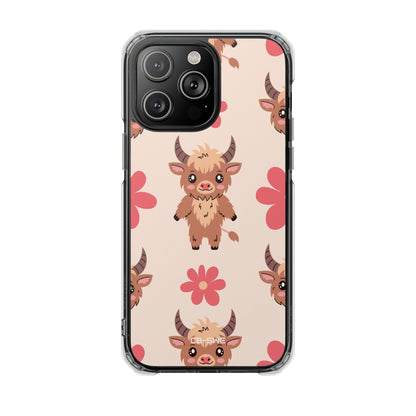 Cute Cattle & Flowers iPhone Case - Impact