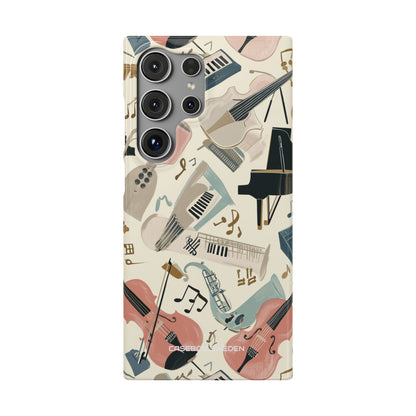 Beige Musical Instruments Pattern - Slim Samsung S24 Phone Case