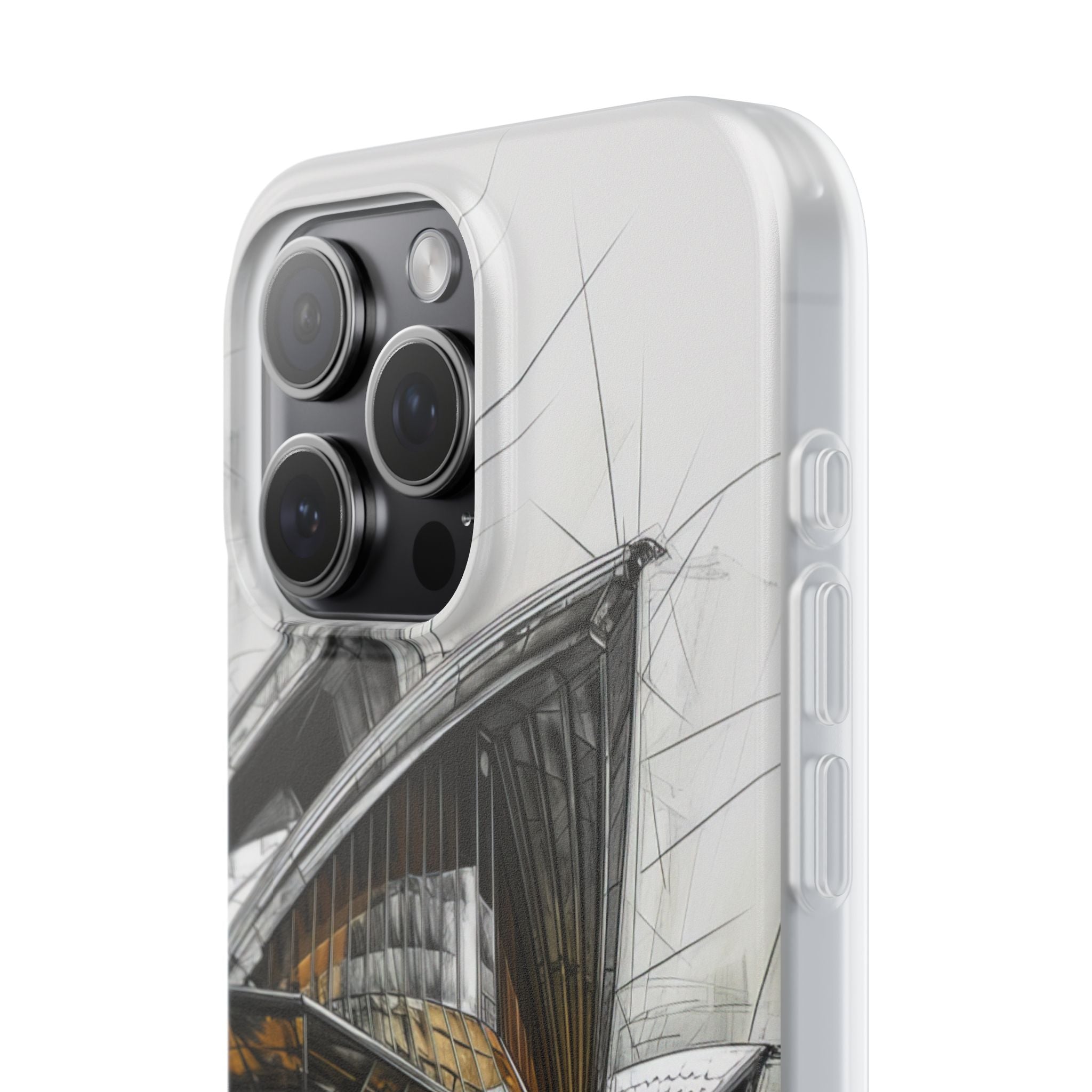 Architectural Curves in Line Formation iPhone 15 - Flexi Phone Case