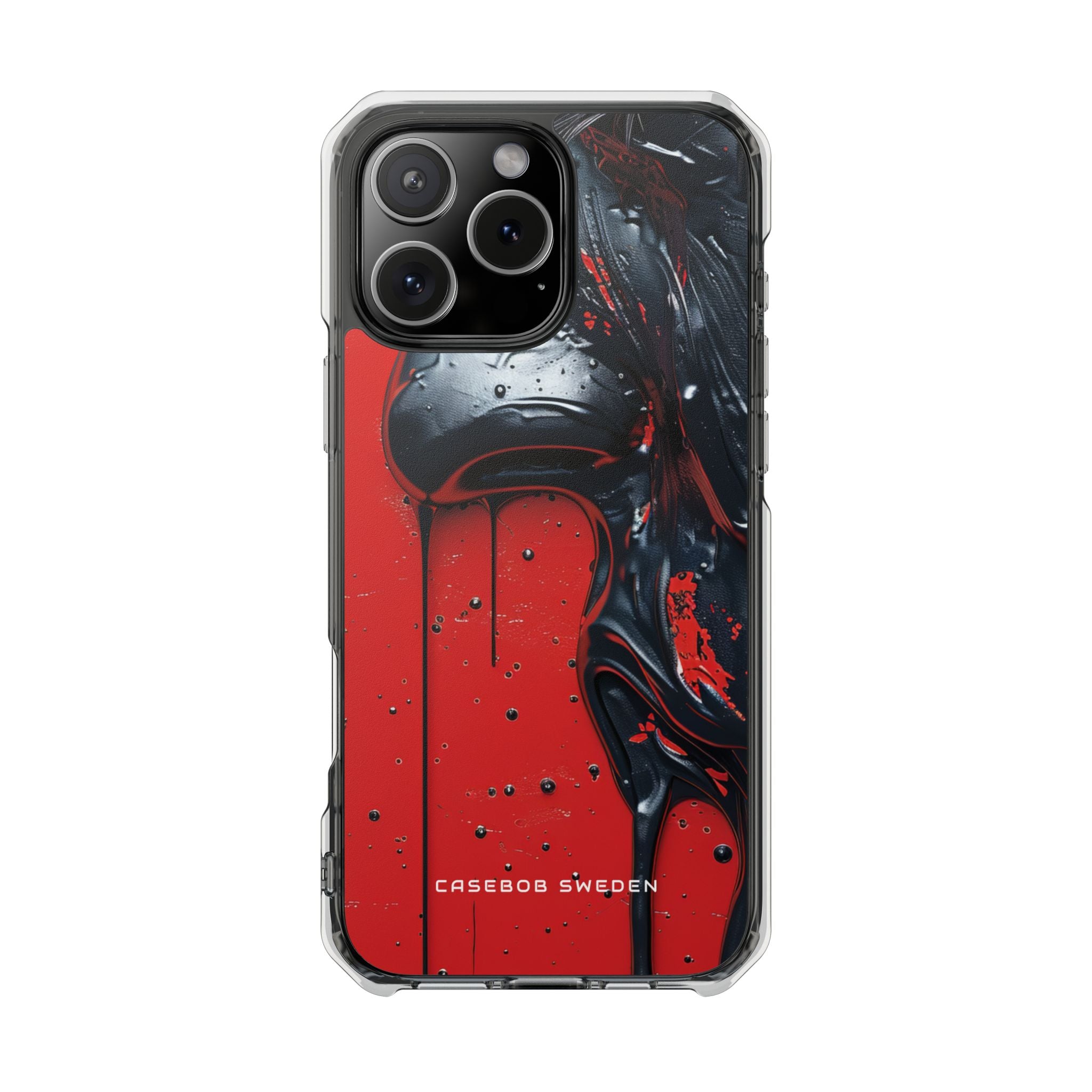 Textured Crimson Bloom iPhone 16 - Clear Impact Phone Case