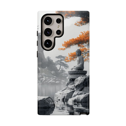 Zen Serenity: Tranquil Landscape with Buddha and Pagoda Samsung S24 - Tough Phone Case