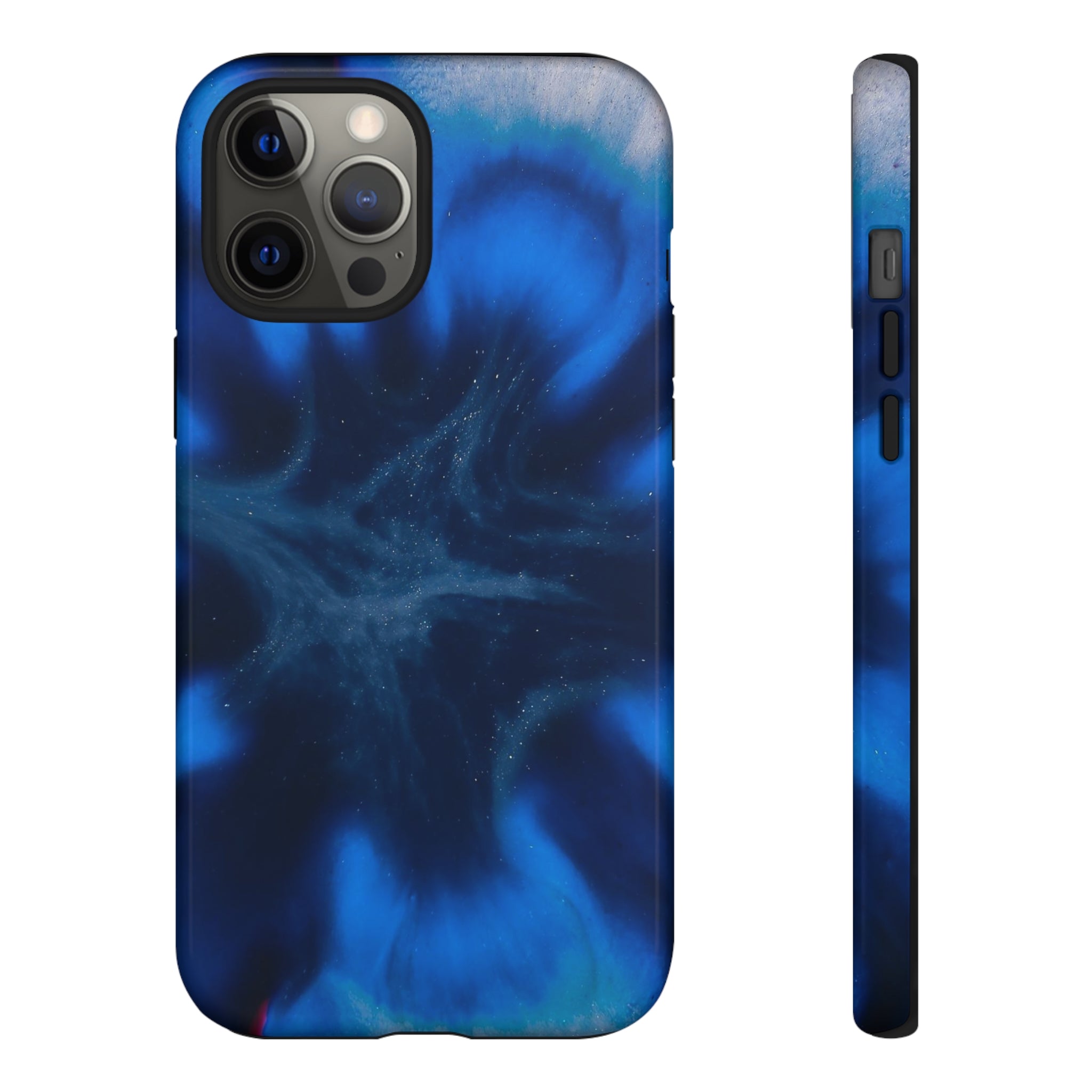 Blue Star Marble Ink Art iPhone Case (Protective) iPhone 12 Pro Max Glossy Phone Case