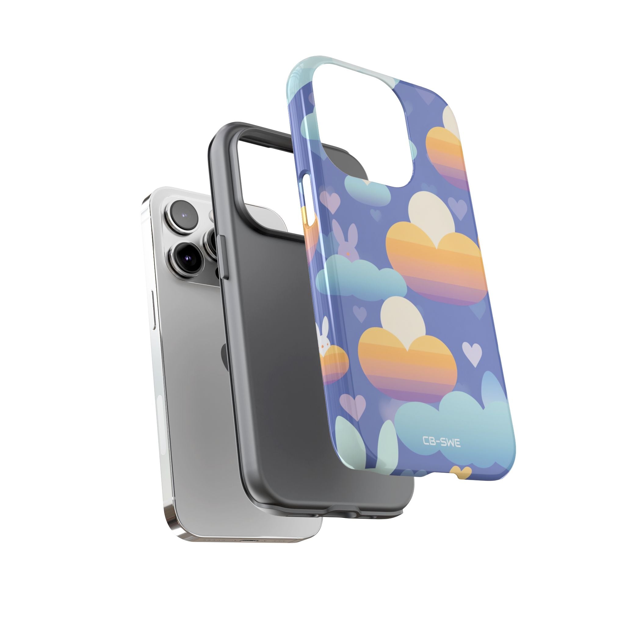 Bunnies Dance Among Clouds - iPhone Case