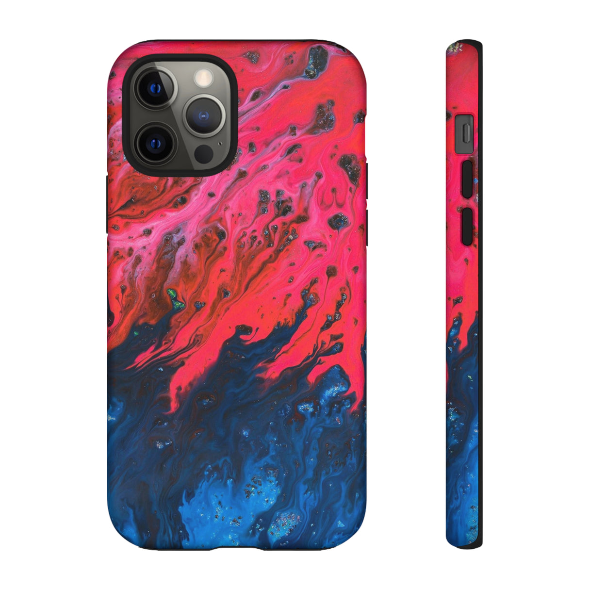 Bright Pink River Ink Art iPhone Case (Protective) iPhone 12 Pro Matte Phone Case