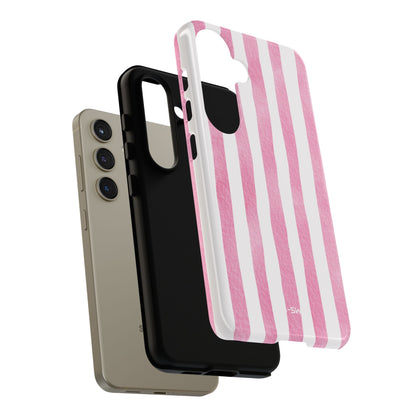 Pink Watercolor Stripes - Samsung Case