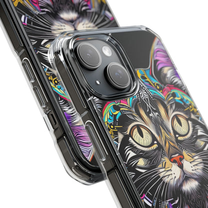 Psychedelic Cat Mirage iPhone Case - Impact