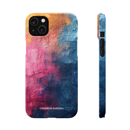 Blue Pink Abstract - Slim iPhone 14 Phone Case