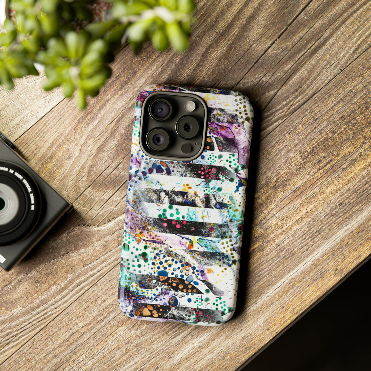 Abstract Green Purple - Protective Phone Case