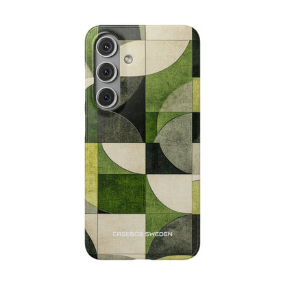 Green Geometric Harmony - Slim Samsung S24 Phone Case