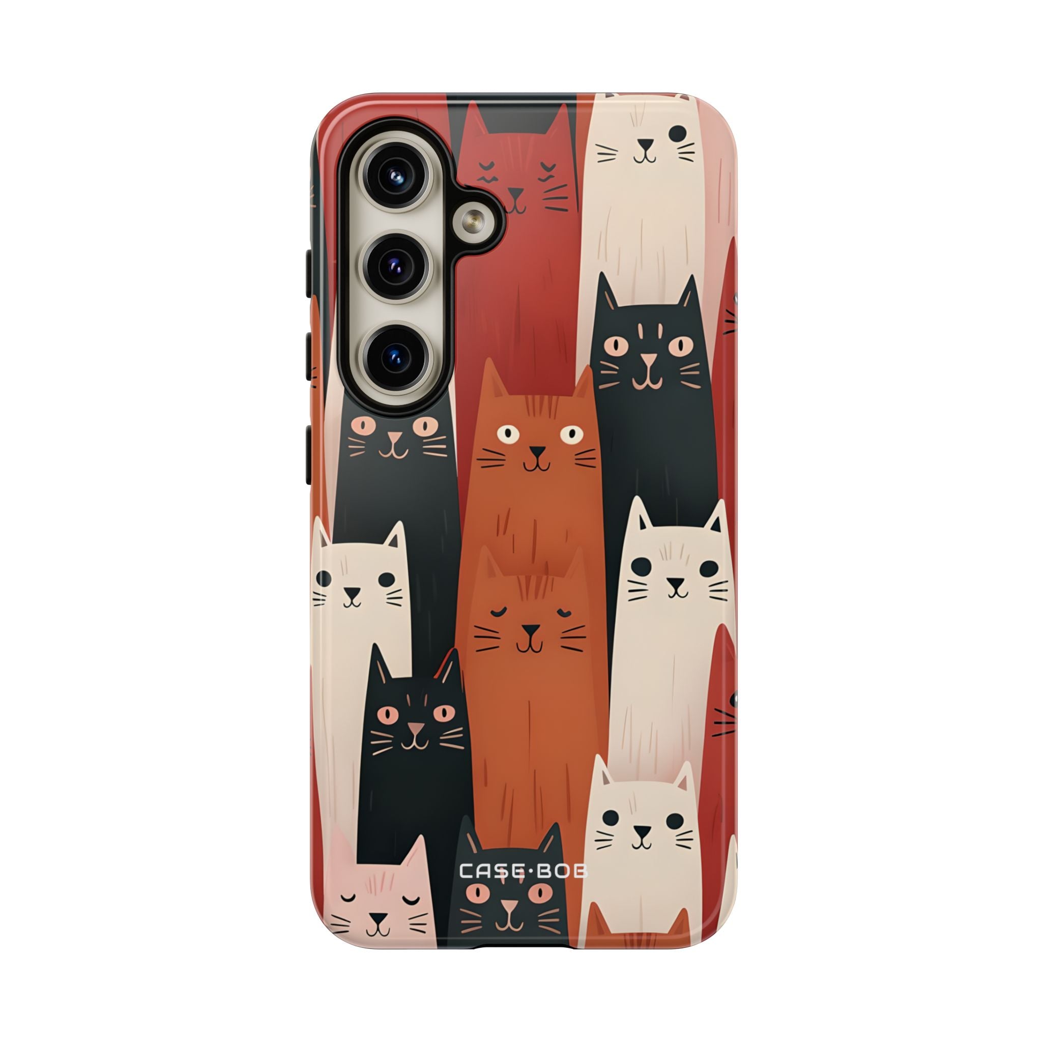 Elongated Cats Black Samsung S24 Case - Tough
