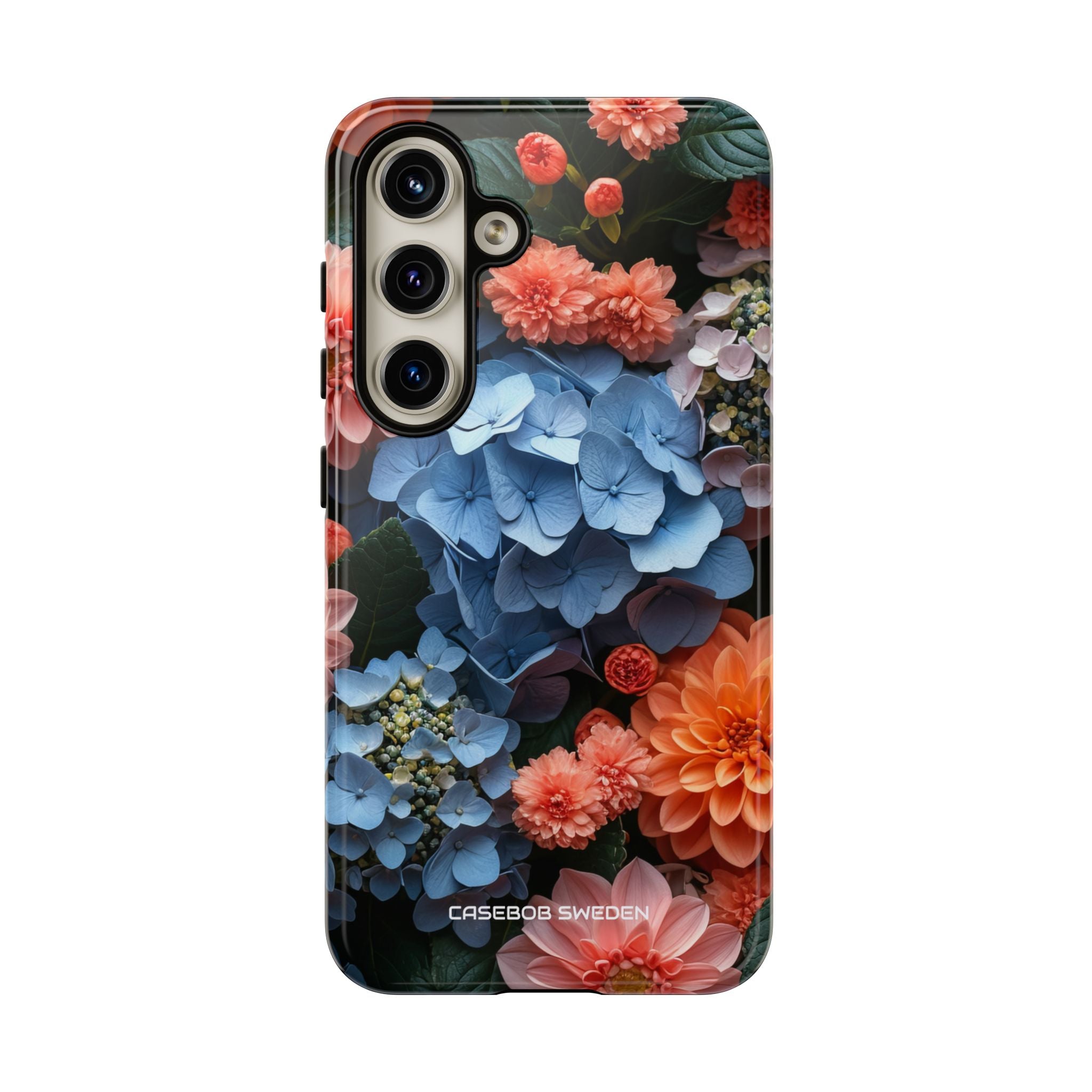 Blue Floral Bliss - Tough Samsung S24 Phone Case