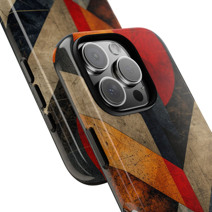 Crimson Circle Geometry iPhone 16 - Tough