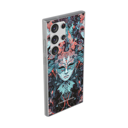 Mystic Teal Coral Mask - Flexi Samsung S23 Phone Case