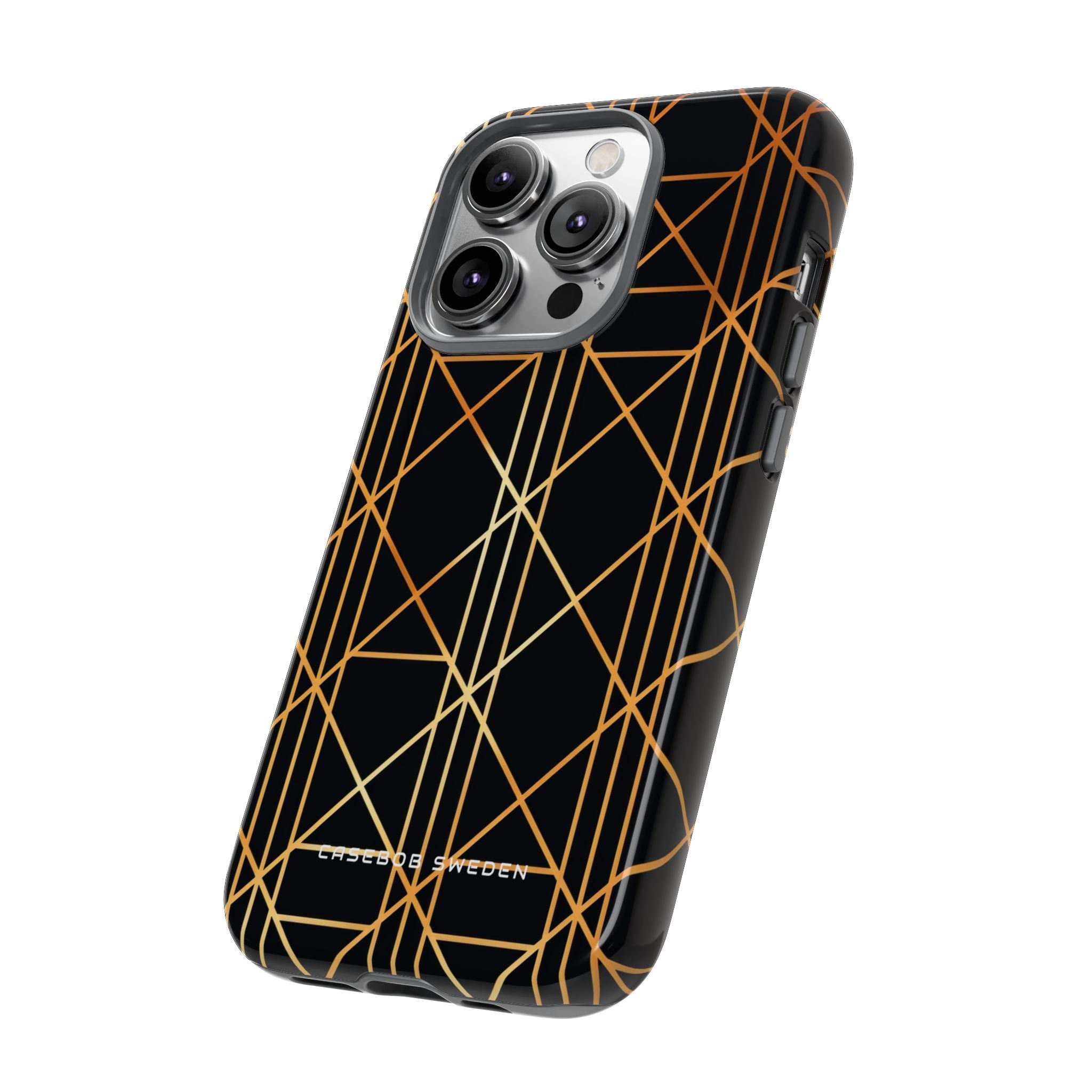 Golden Geometric Elegance iPhone 14 - Tough Phone Case