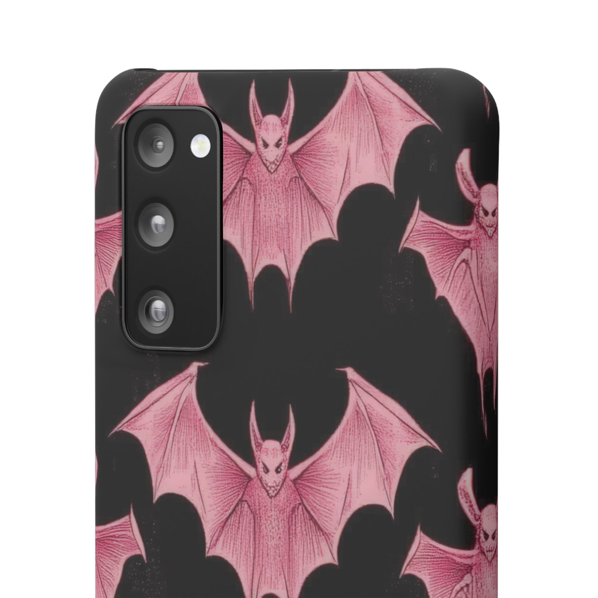 Gothic Pink Bats Aflame Samsung S20 - Slim Phone Case