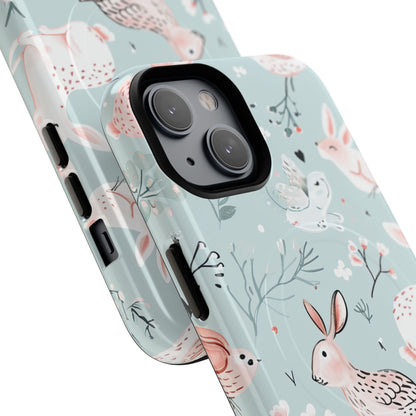 Whimsical Bunny Blossom - Tough + MagSafe® iPhone 14 Phone Case