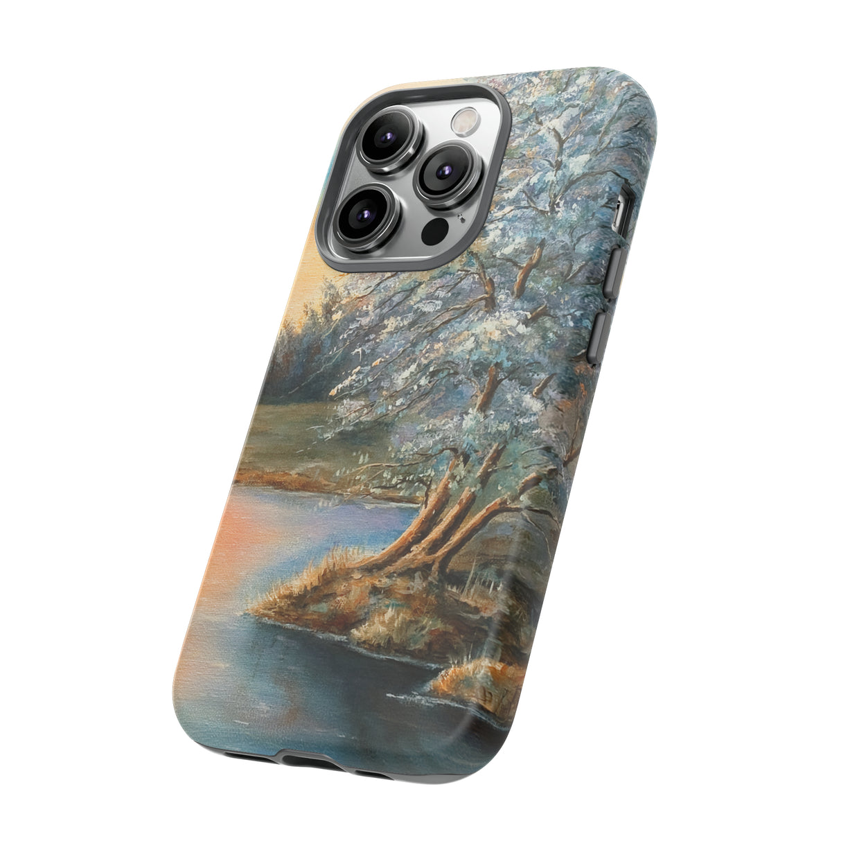 Oil Panting - Sunset on the lake - Protective Phone Case