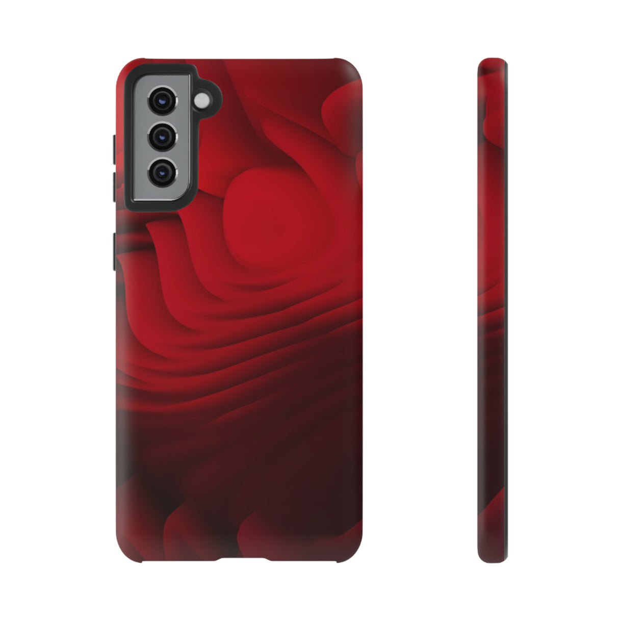 Red Center Waves - Protective Phone Case