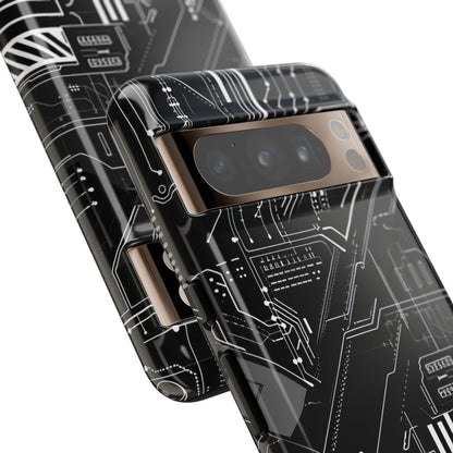 Futuristic Circuit Grid Google Pixel 8 - Tough