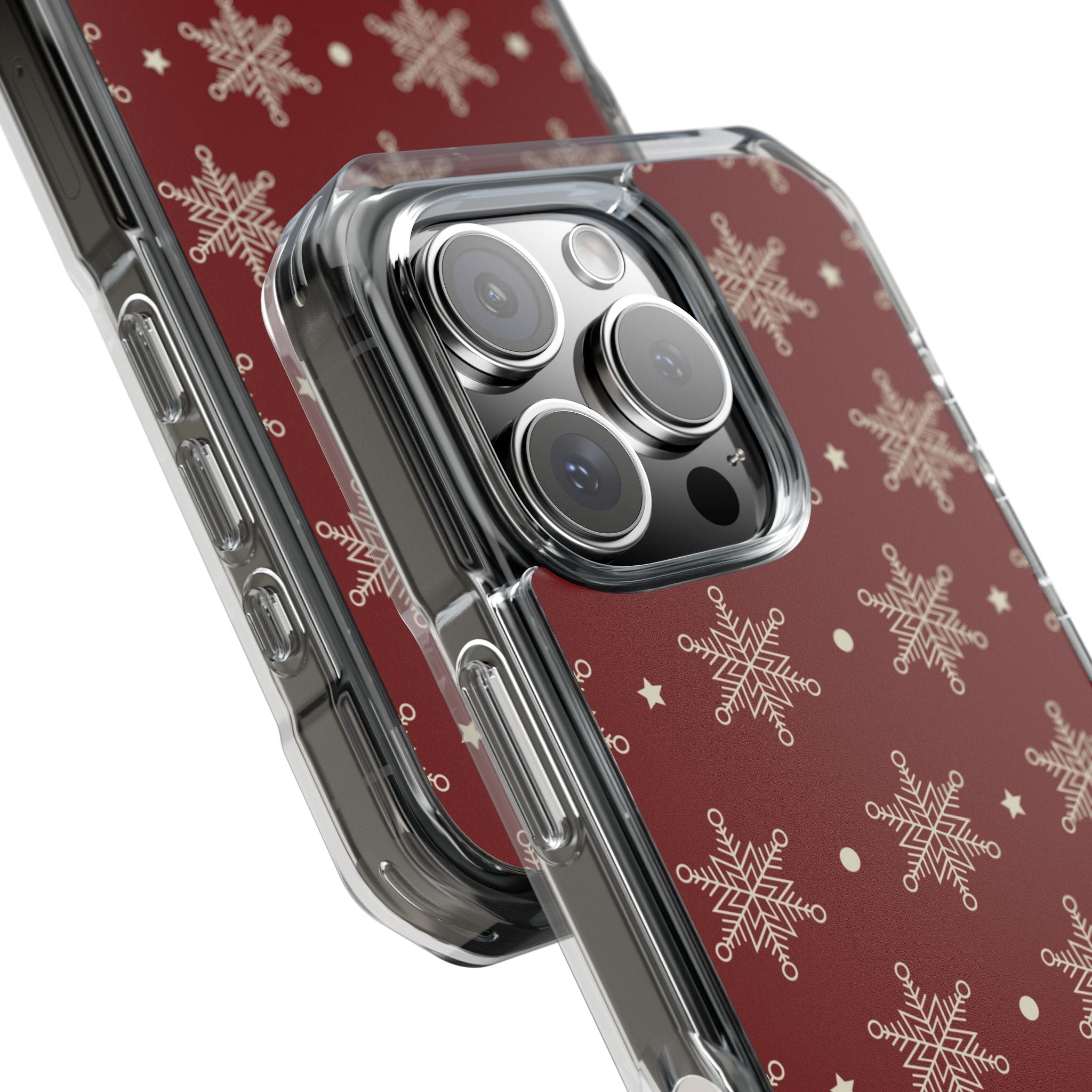 Cream Snowflake Crimson iPhone 16 Pro Case - Impact