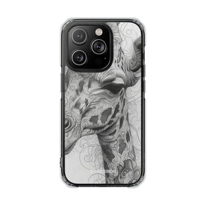 Monochrome Giraffe - Phone Case for iPhone (Clear Impact - Magnetic)