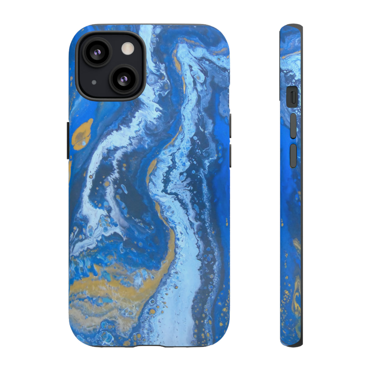 Acrylic Blue Gold - Protective Phone Case