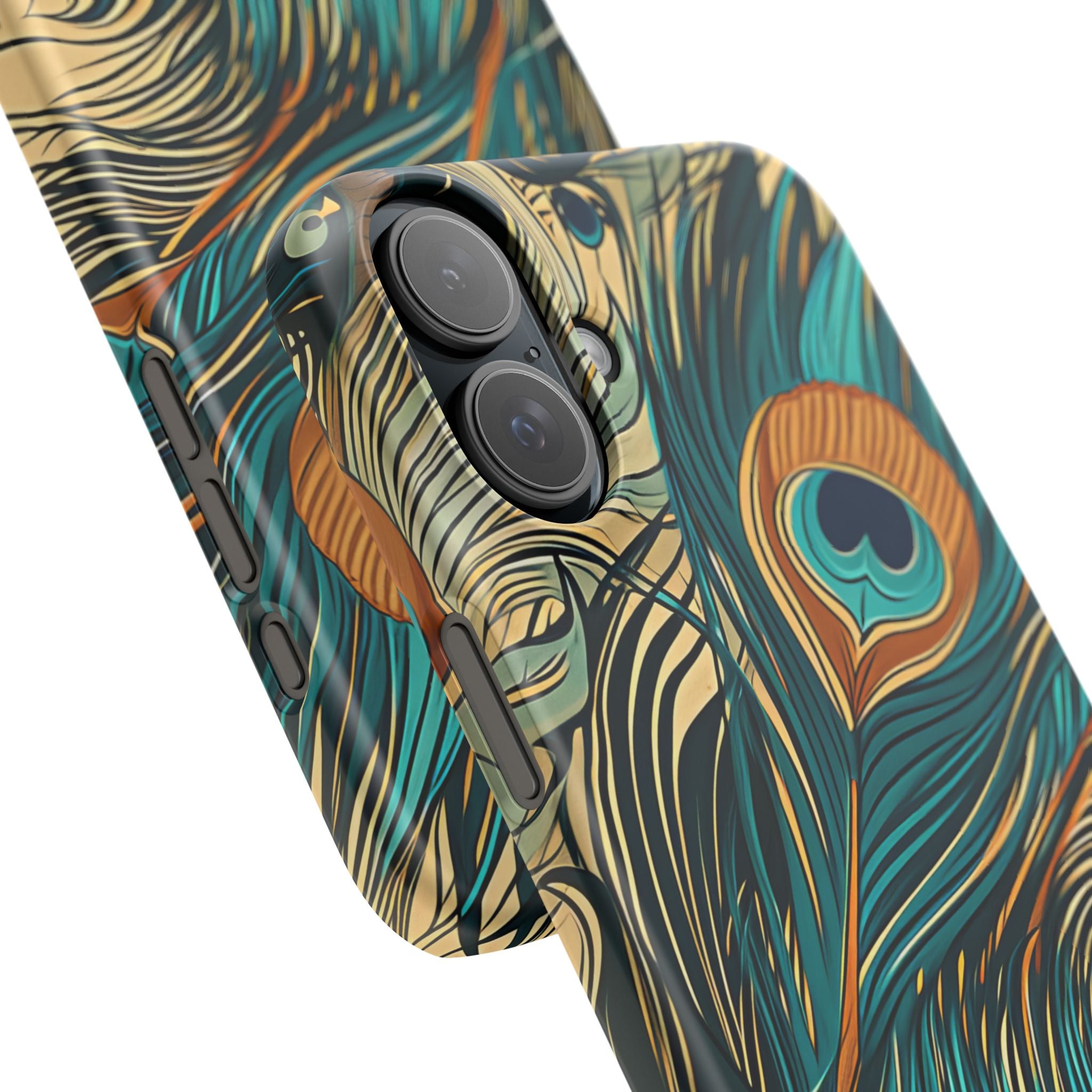 Jugendstil Pfau Eleganz iPhone 16 - Schlanke Handyhülle