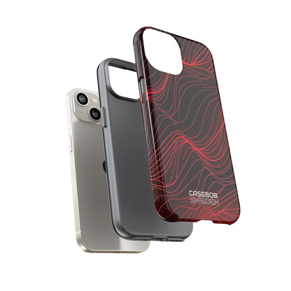 Crimson Waveform Flow iPhone 14 - Tough