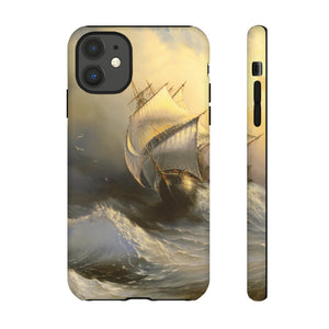 Oil painting - Ancient sailing vessel - Protective Phone Case