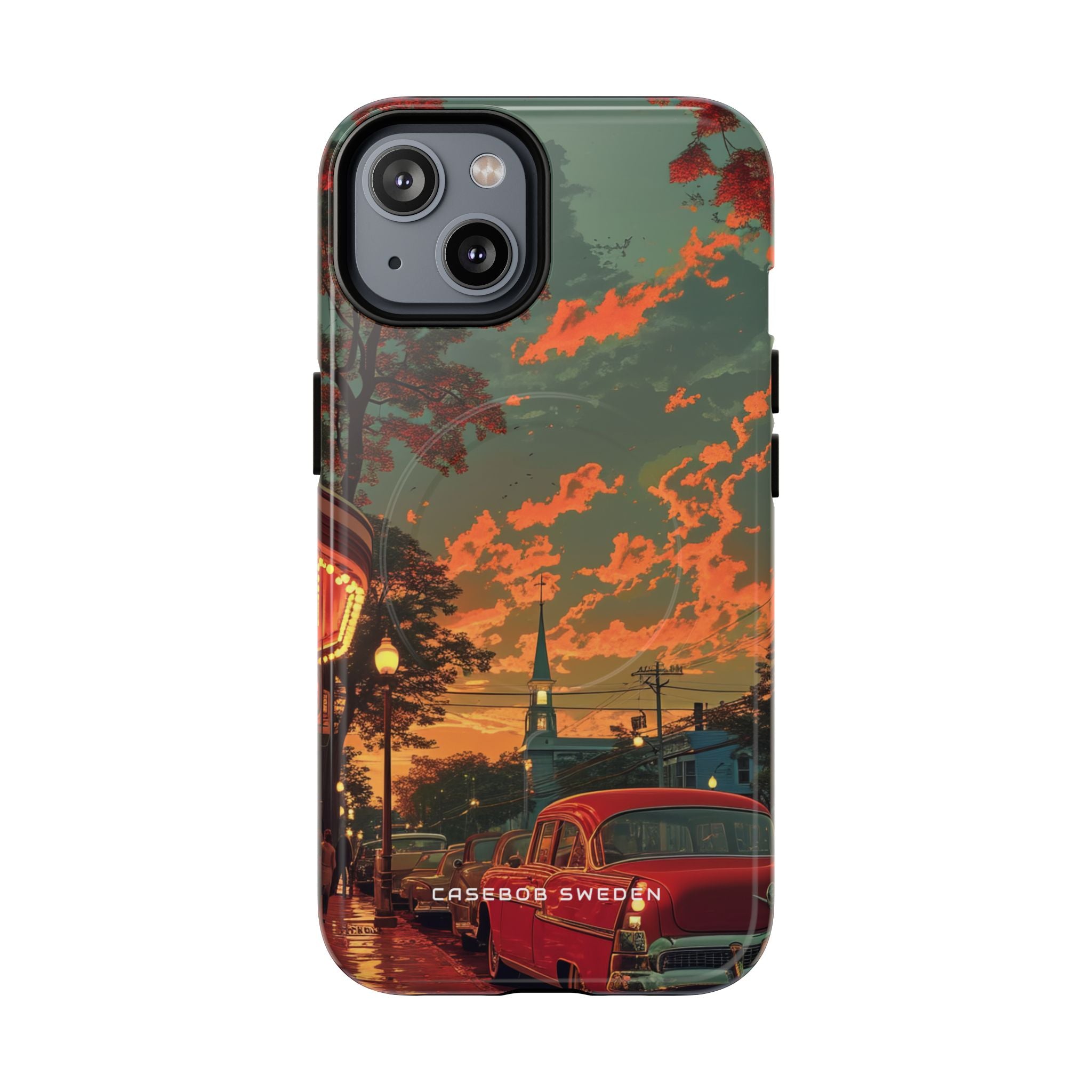 Mid-Century Nostalgia Streetscape iPhone 14 | Tough+ Phone Case