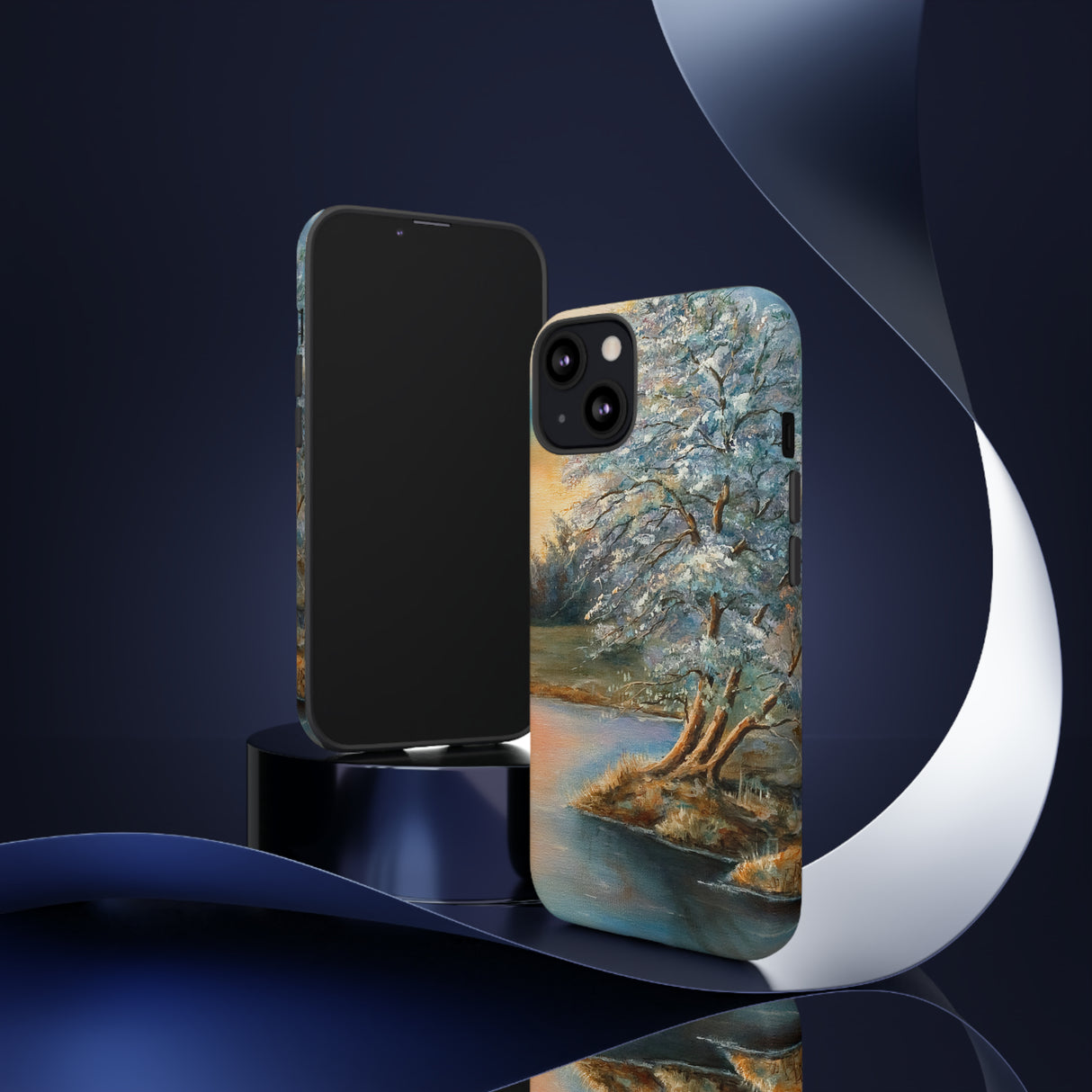 Oil Panting - Sunset on the lake - Protective Phone Case