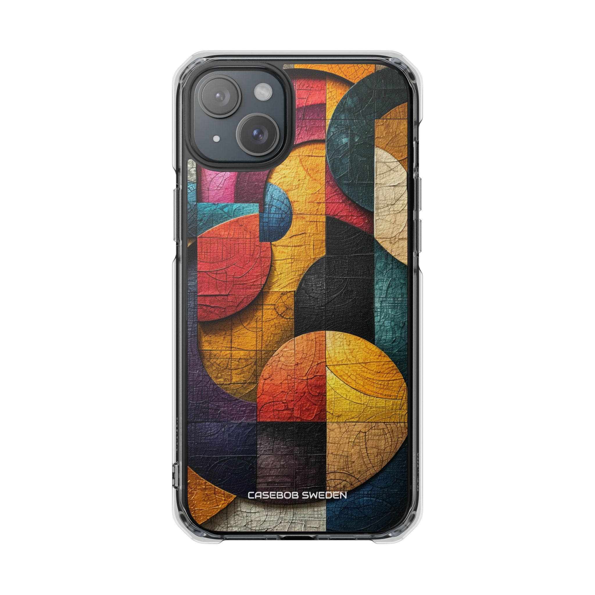 Vibrant Geometric Art - Clear Impact iPhone 15 Phone Case