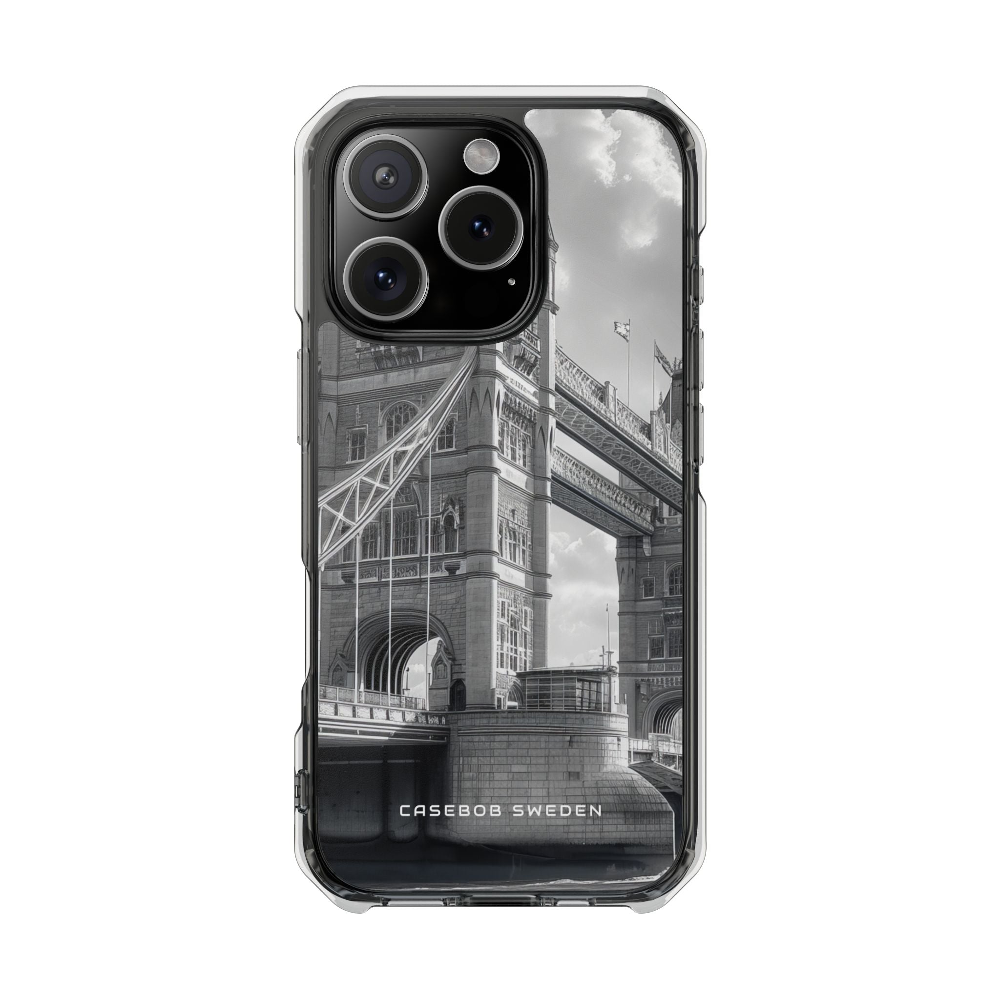 Tower Bridge Monochrome Architecture Study iPhone 16 - Clear Impact Phone Case